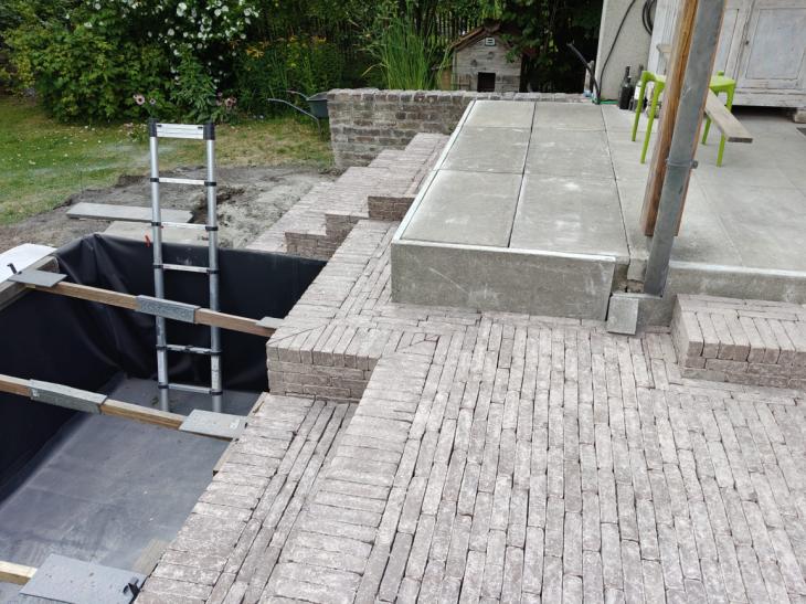 Fundament terras trap uit Kleiklinker Renovatie terras